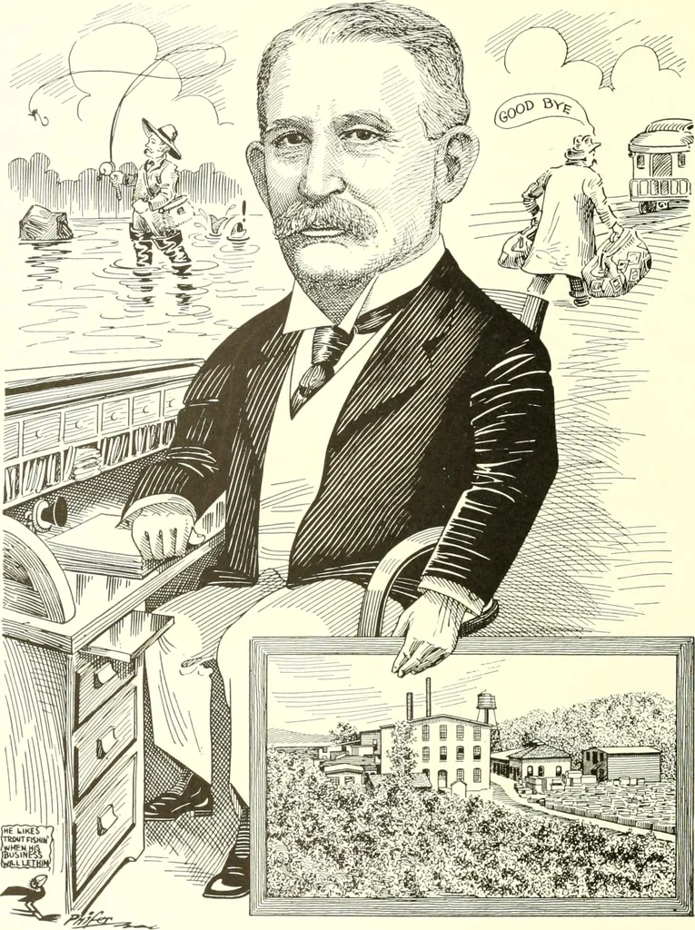 An illustration from Men of Worcester in caricature ;, 1917, leaf 275