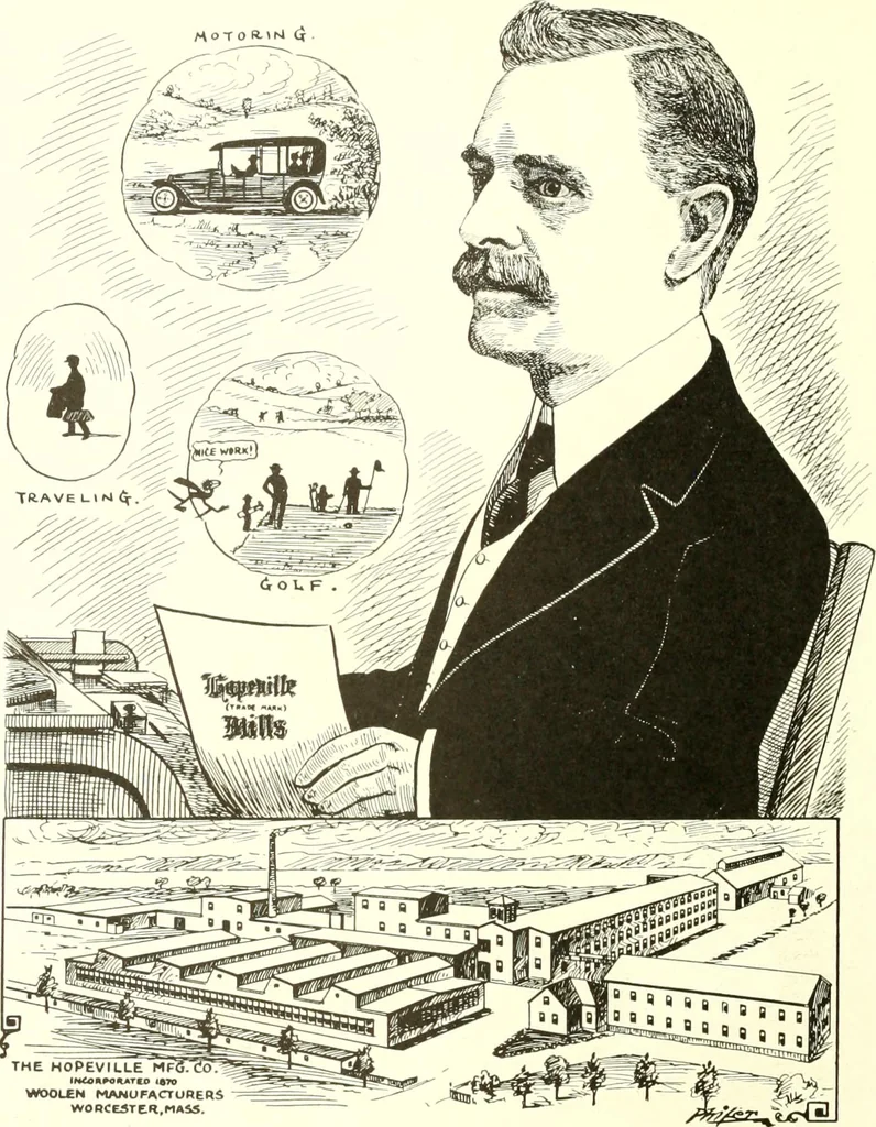 An illustration from Men of Worcester in caricature ;, 1917, leaf 277