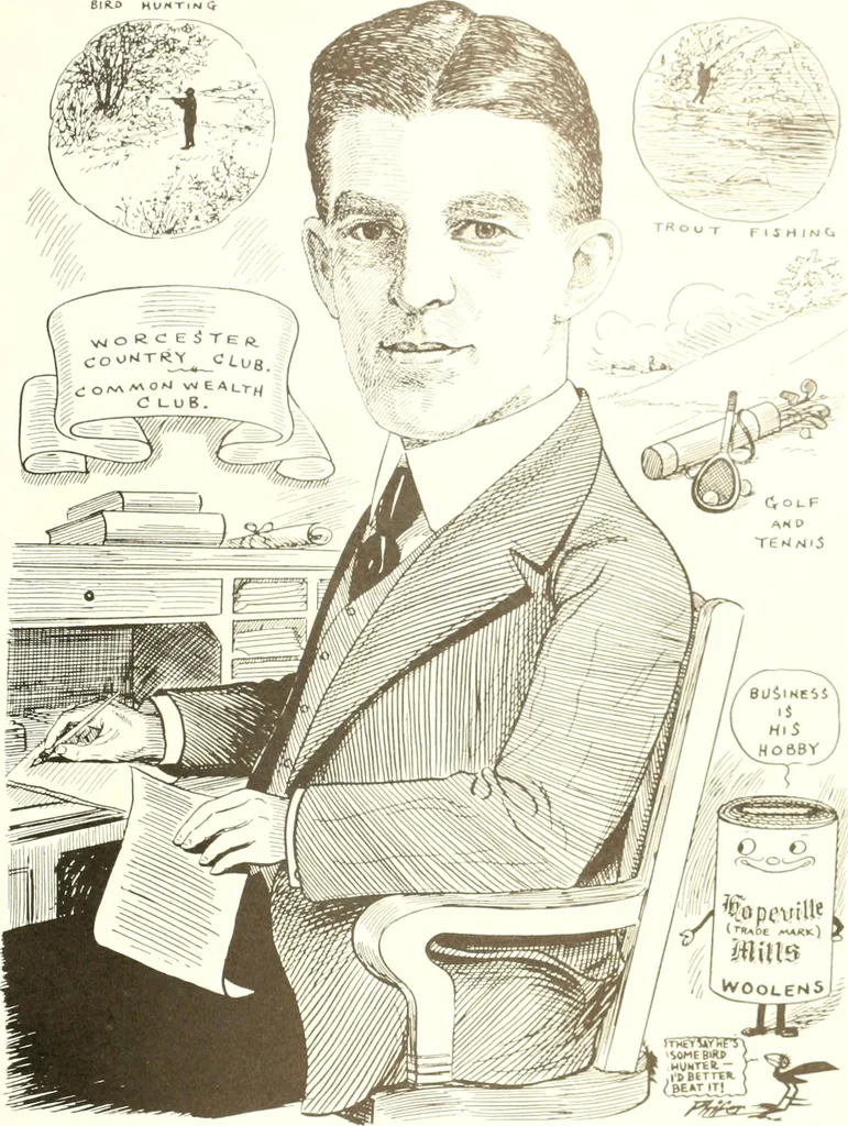 An illustration from Men of Worcester in caricature ;, 1917, leaf 278