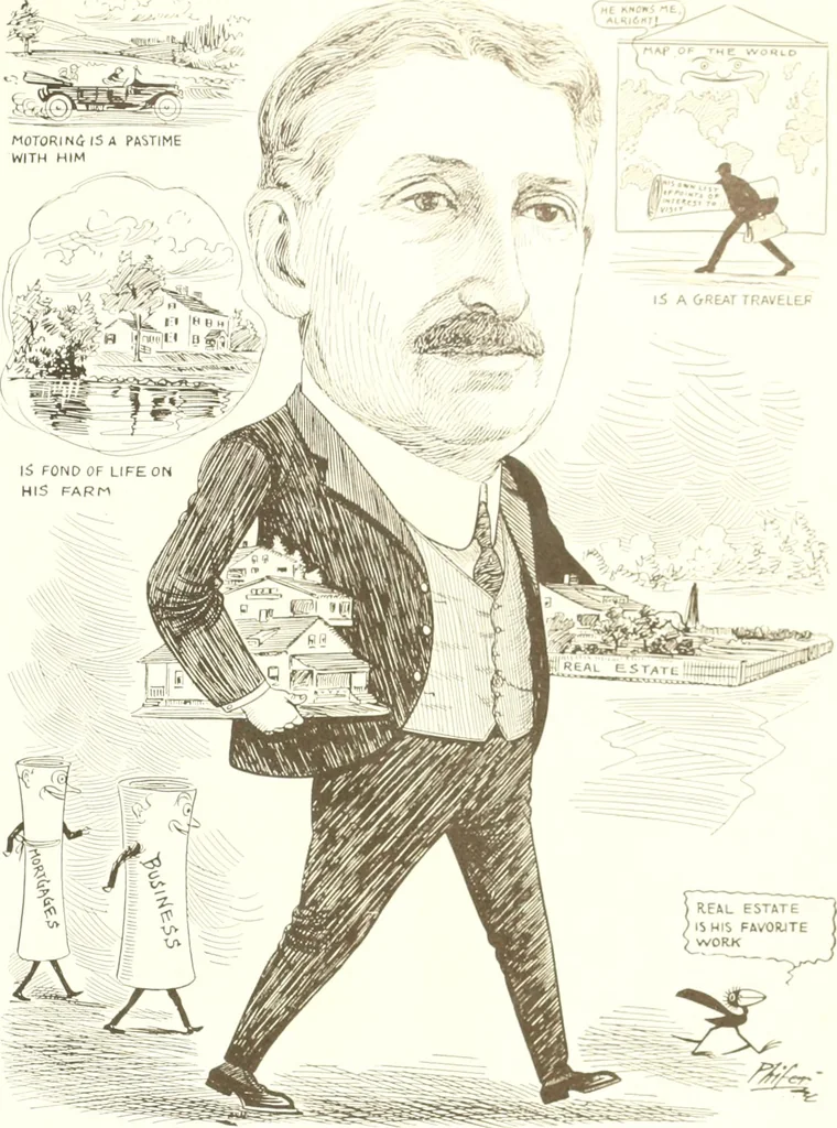 An illustration from Men of Worcester in caricature ;, 1917, leaf 286