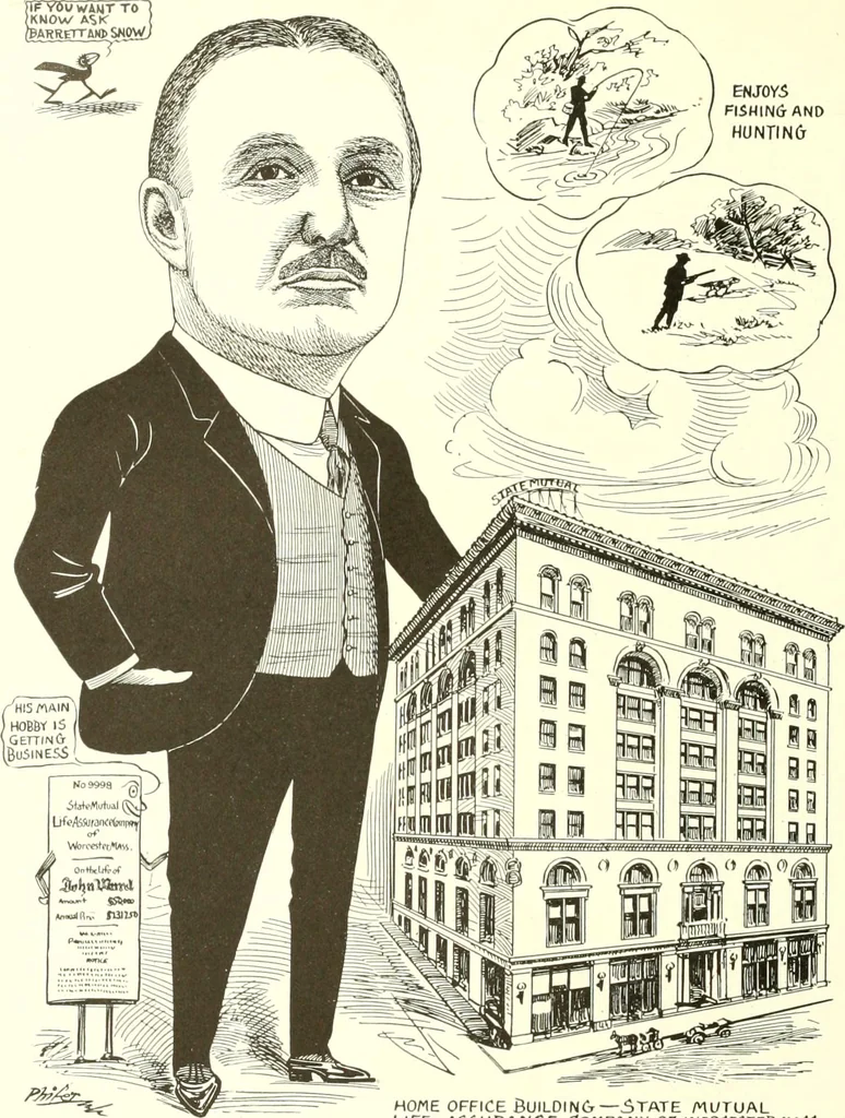 An illustration from Men of Worcester in caricature ;, 1917, leaf 287