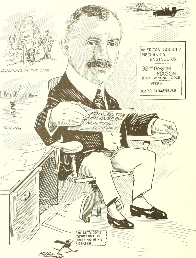 An illustration from Men of Worcester in caricature ;, 1917, leaf 33