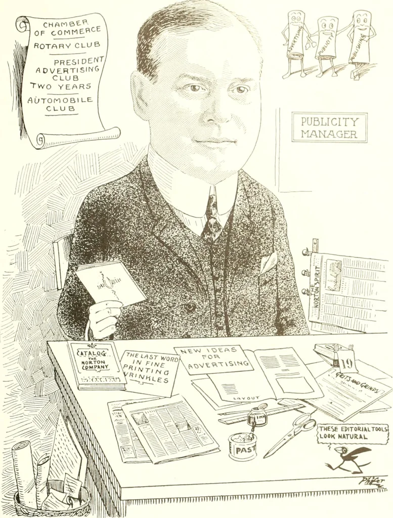 An illustration from Men of Worcester in caricature ;, 1917, leaf 34