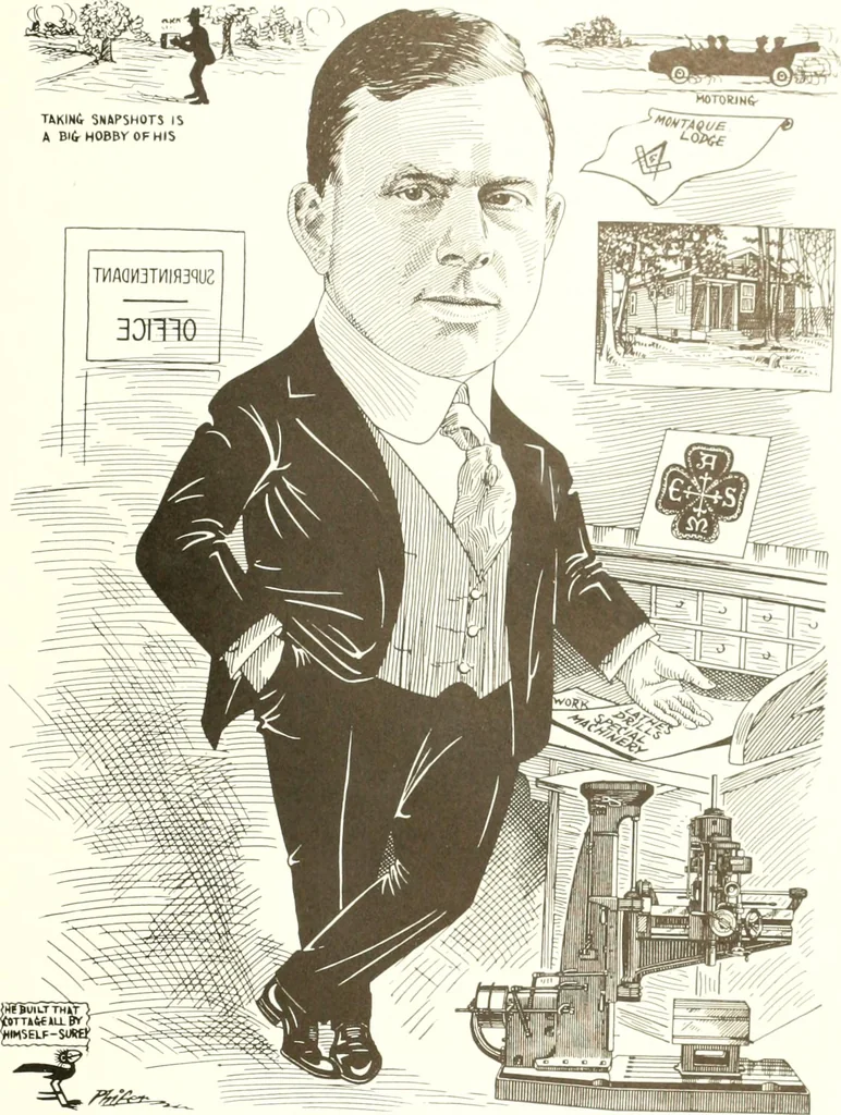 An illustration from Men of Worcester in caricature ;, 1917, leaf 38