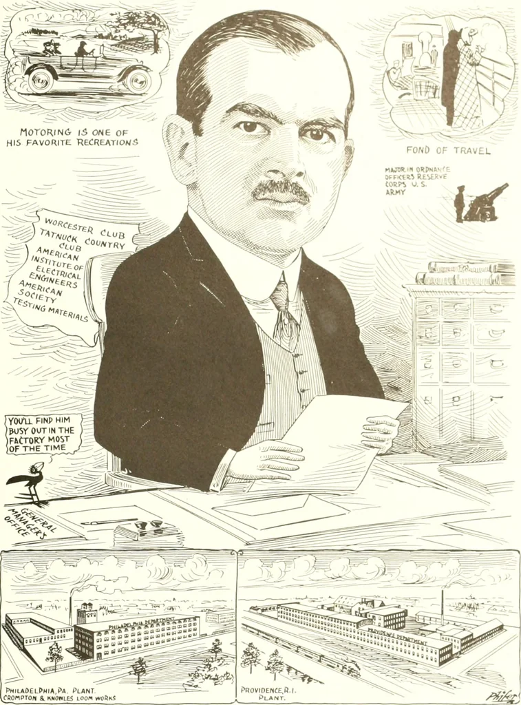 An illustration from Men of Worcester in caricature ;, 1917, leaf 42