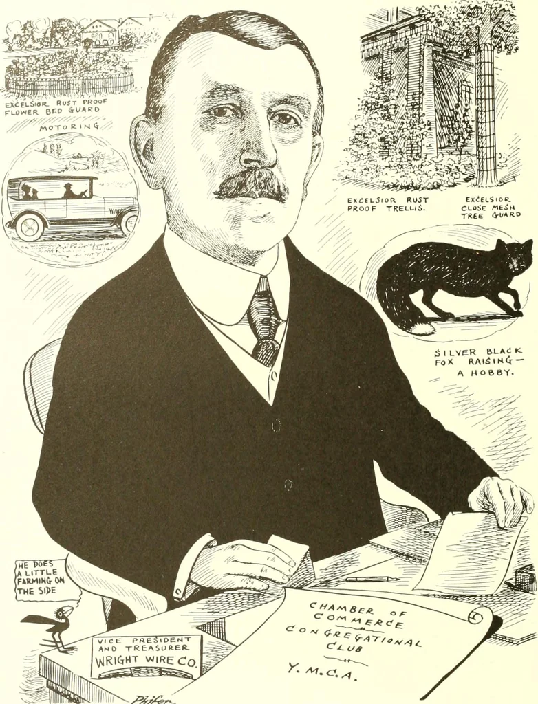 An illustration from Men of Worcester in caricature ;, 1917, leaf 57