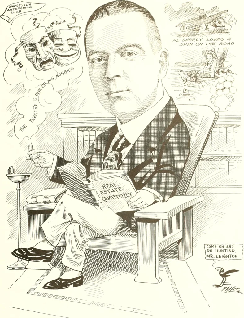 An illustration from Men of Worcester in caricature ;, 1917, leaf 60