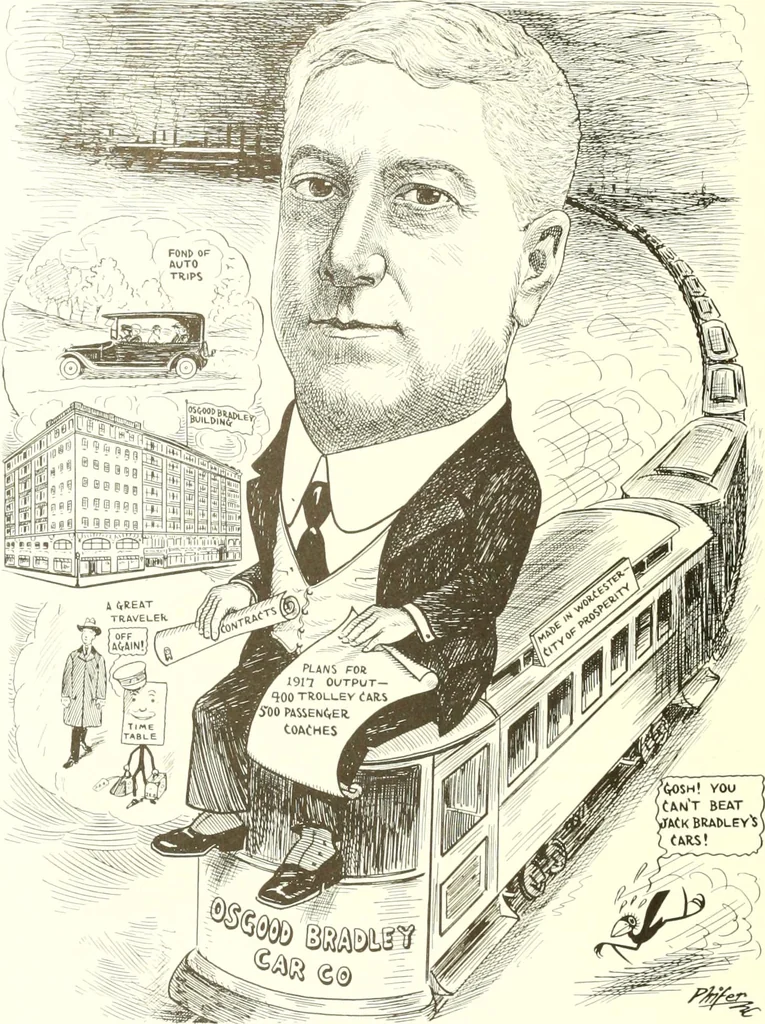 An illustration from Men of Worcester in caricature ;, 1917, leaf 63