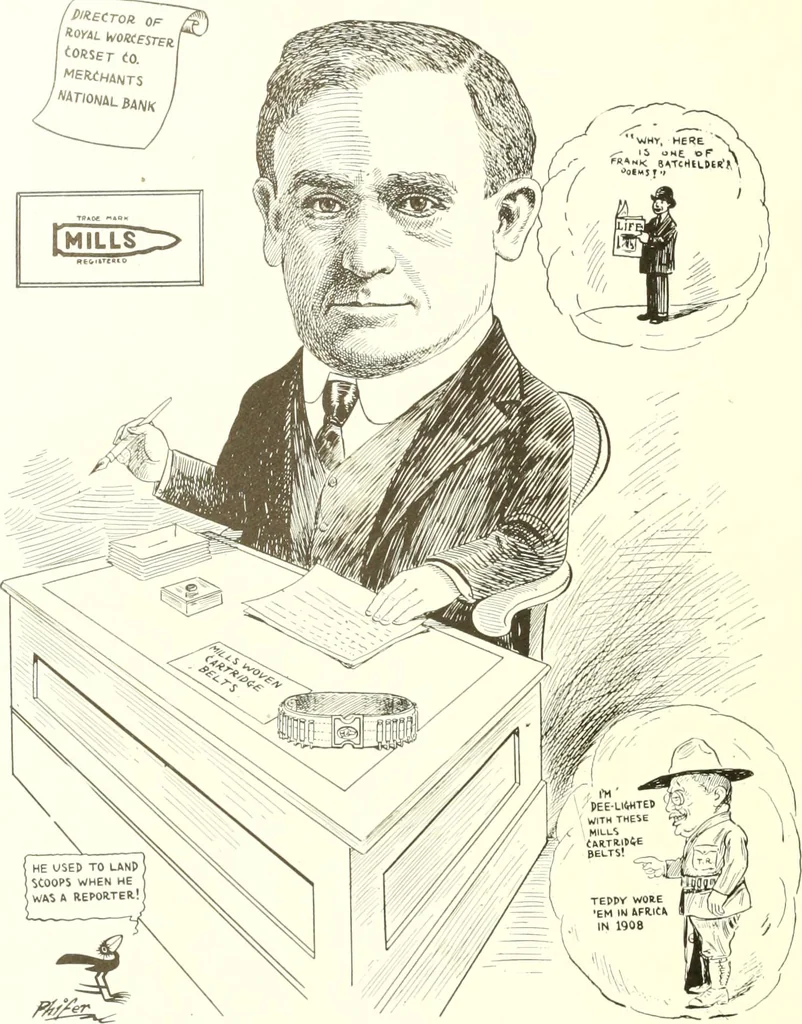An illustration from Men of Worcester in caricature ;, 1917, leaf 75