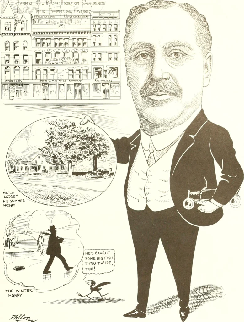 An illustration from Men of Worcester in caricature ;, 1917, leaf 76