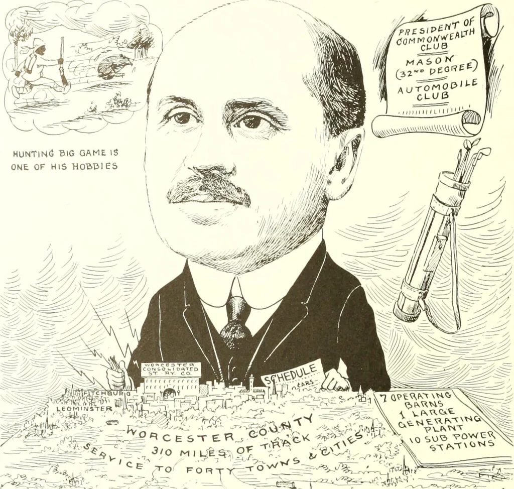 An illustration from Men of Worcester in caricature ;, 1917, leaf 79