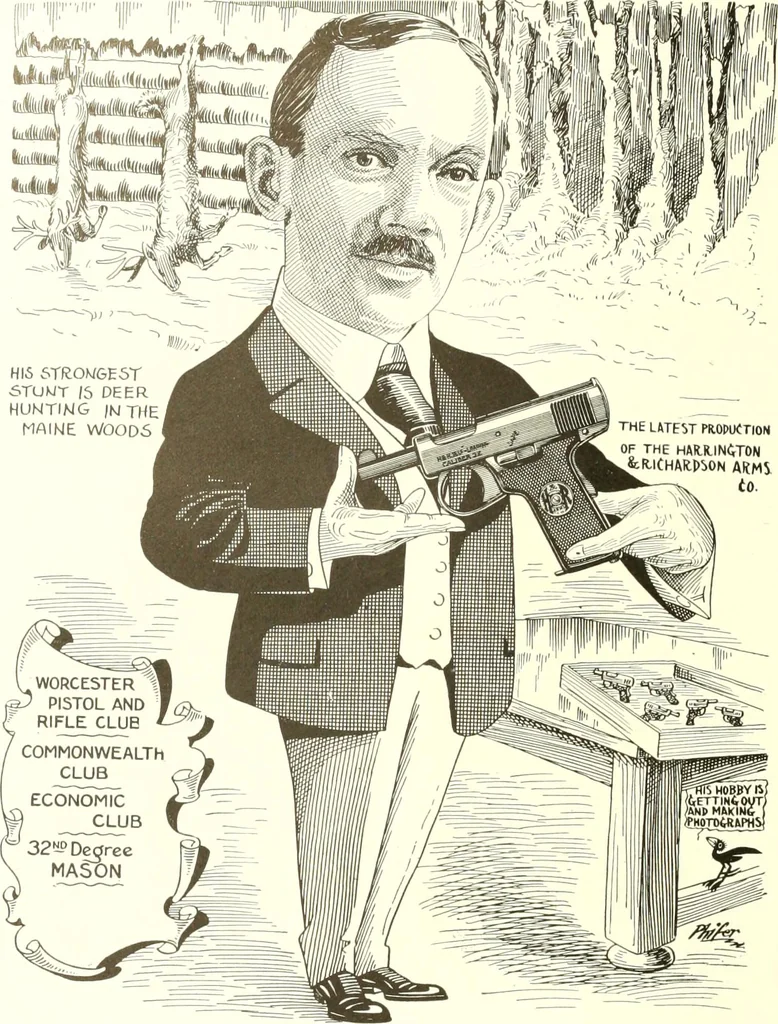An illustration from Men of Worcester in caricature ;, 1917, leaf 87