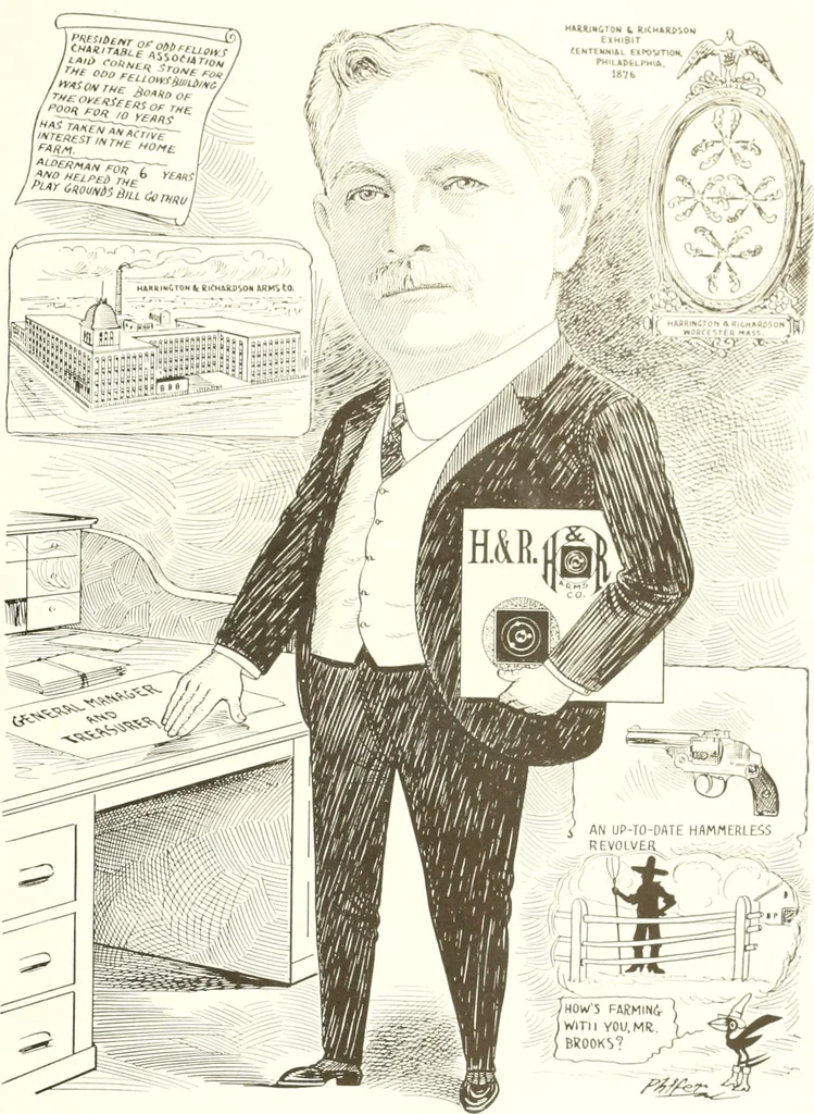 An illustration from Men of Worcester in caricature ;, 1917, leaf 88