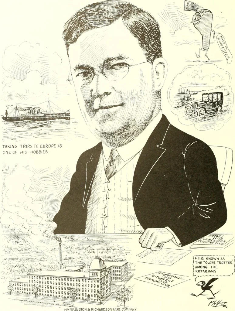 An illustration from Men of Worcester in caricature ;, 1917, leaf 89
