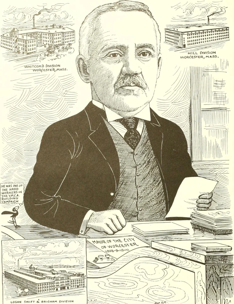 An illustration from Men of Worcester in caricature ;, 1917, leaf 9