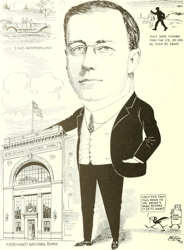 An illustration from Men of Worcester in caricature ;, 1917, leaf 91