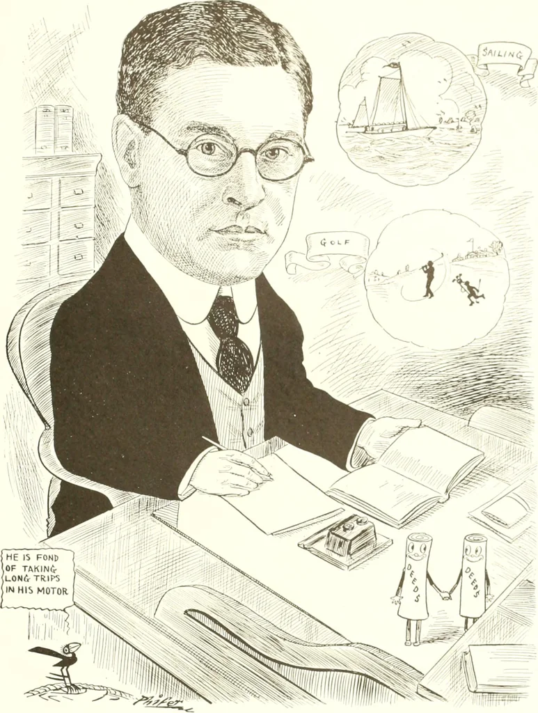 An illustration from Men of Worcester in caricature ;, 1917, leaf 94