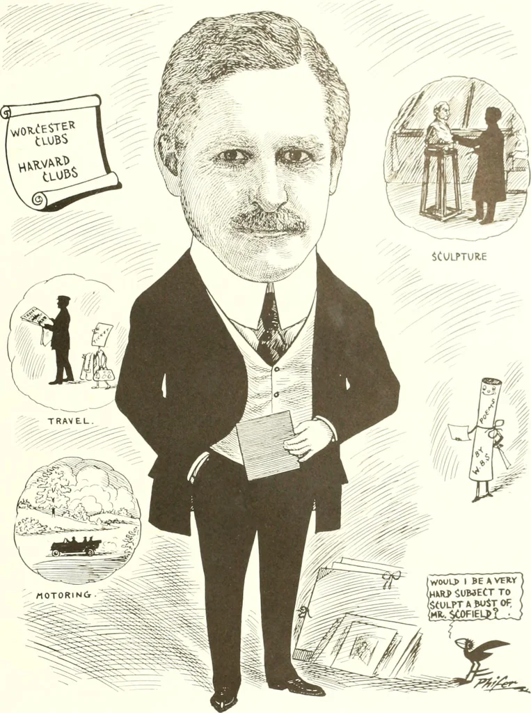 An illustration from Men of Worcester in caricature ;, 1917, leaf 96