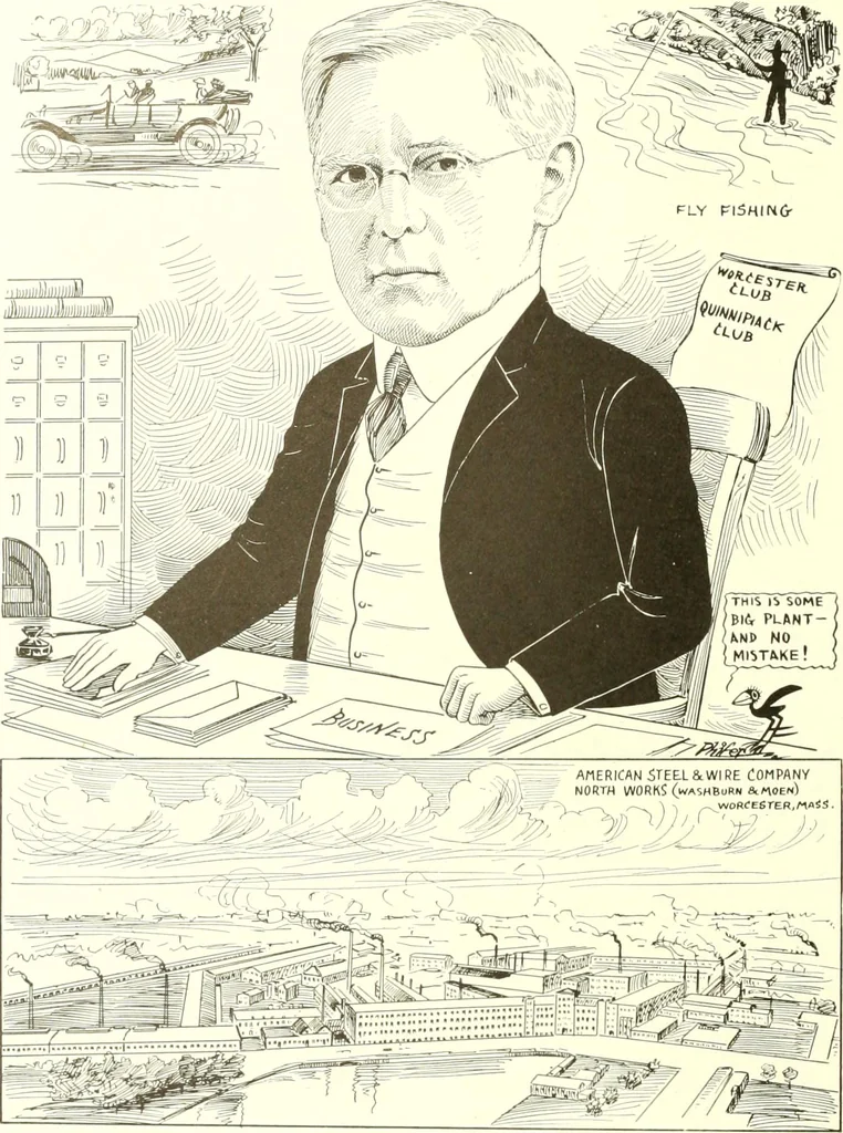 An illustration from Men of Worcester in caricature ;, 1917, leaf 97