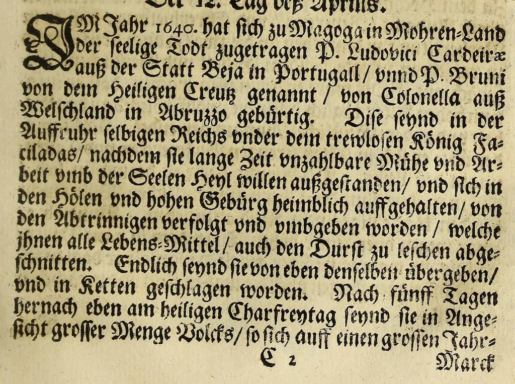 An illustration from Menologium Societatis Jesu oder Lobsame Gedächtnuss deren Patrum vnd Fratrum, so die Societät Jesu mit heiligem Leben, oder glorwürdigem Todt erleuchtet haben, 1669, leaf 41
