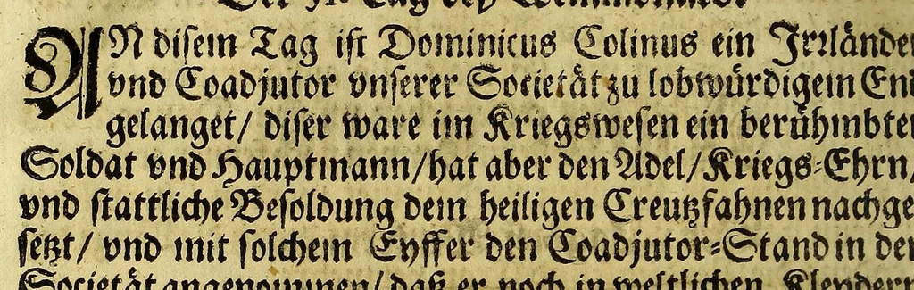 An illustration from Menologium Societatis Jesu oder Lobsame Gedächtnuss deren Patrum vnd Fratrum, so die Societät Jesu mit heiligem Leben, oder glorwürdigem Todt erleuchtet haben, 1669, leaf 90