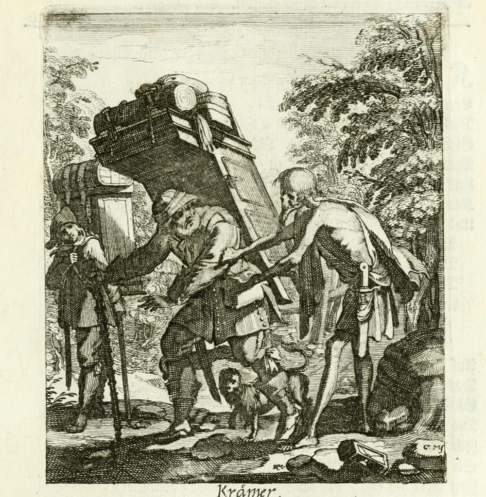 An illustration from Die menschliche Sterblichkeit unter dem Titel Todten-Tanz, in LXI. Original-Kupfern, 1759, leaf 115