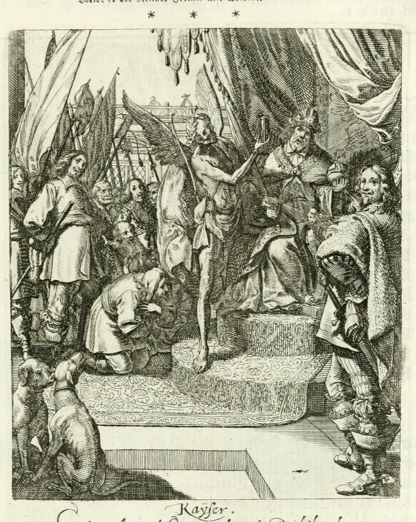 An illustration from Die menschliche Sterblichkeit unter dem Titel Todten-Tanz, in LXI. Original-Kupfern, 1759, leaf 59