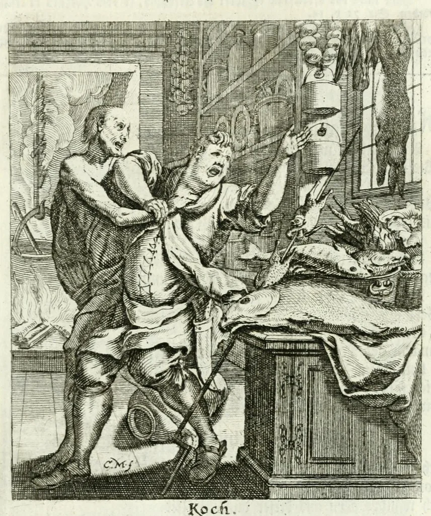An illustration from Die menschliche Sterblichkeit unter dem Titel Todten-Tanz, in LXI. Original-Kupfern, 1759, leaf 99