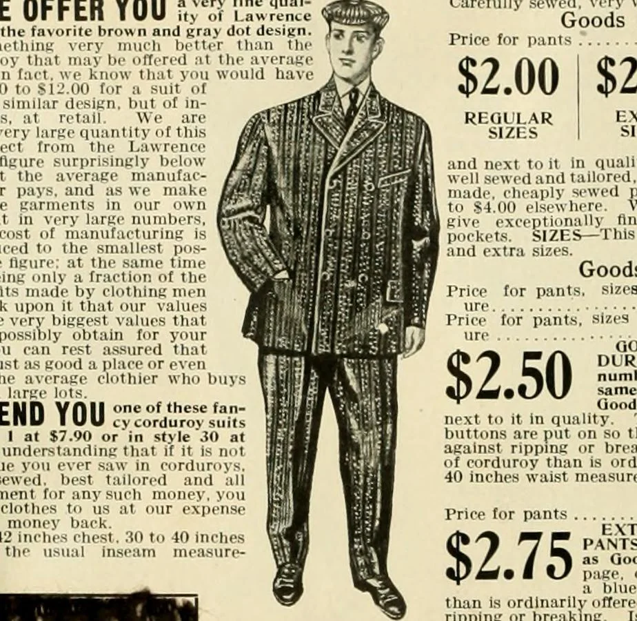 An illustration from Men's ready made clothing : sample book 89F., 1906, leaf 17