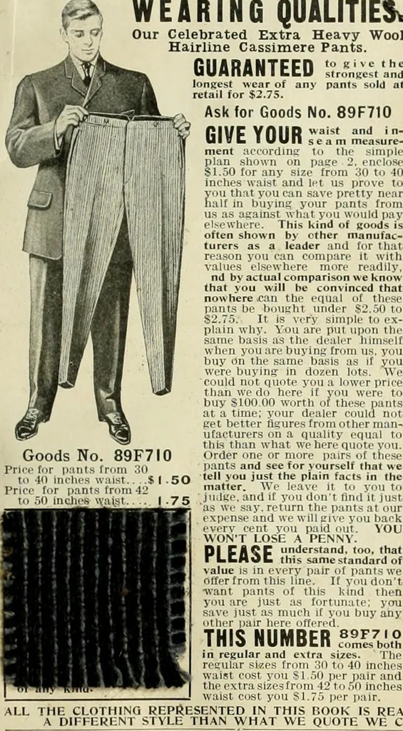 An illustration from Men's ready made clothing : sample book 89F., 1906, leaf 20