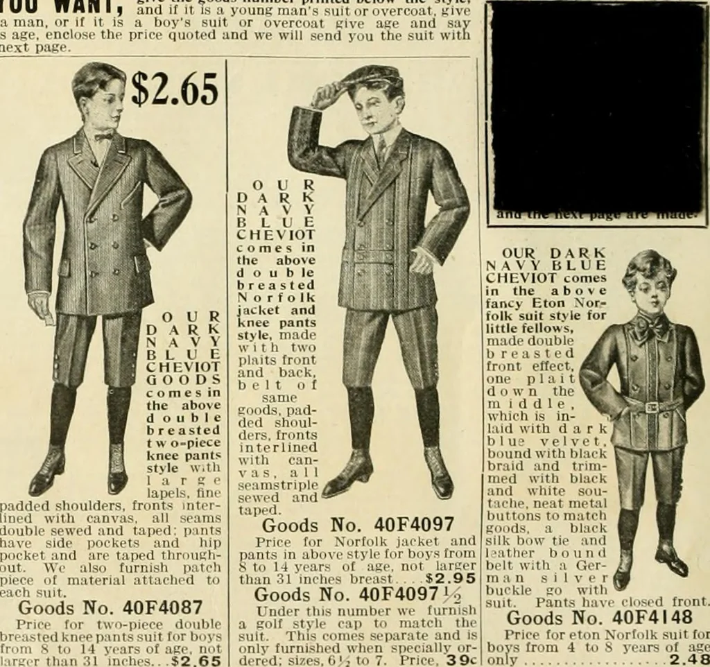 An illustration from Men's ready made clothing : sample book 89F., 1906, leaf 35