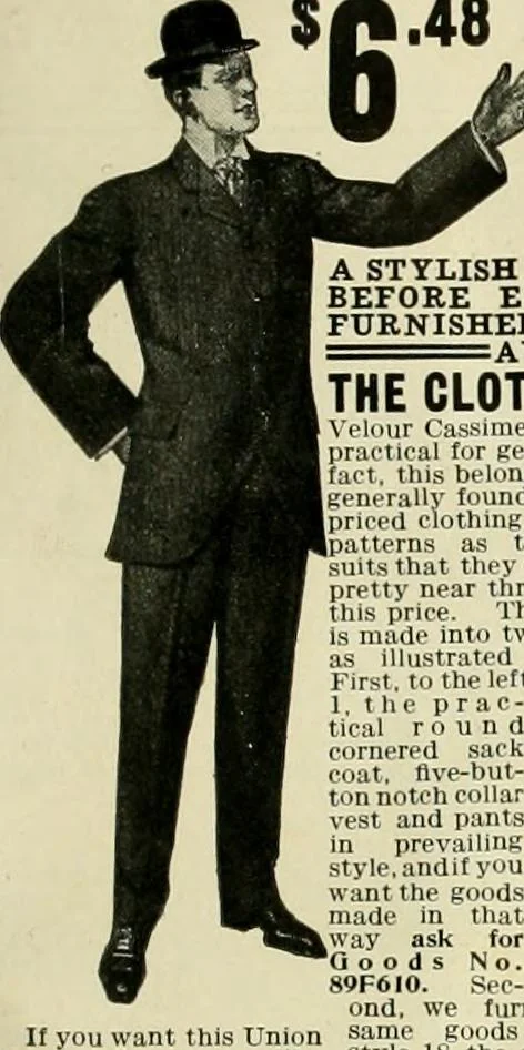 An illustration from Men's ready made clothing : sample book 89F., 1906, leaf 6