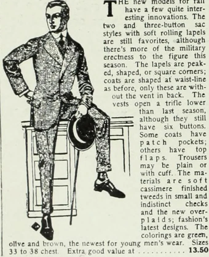 An illustration from Men's wear of Canada (January-December 1915), 1915, leaf 499