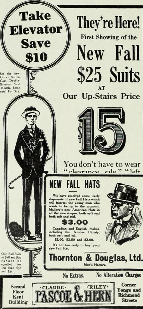 An illustration from Men's wear of Canada (January-December 1915), 1915, leaf 499