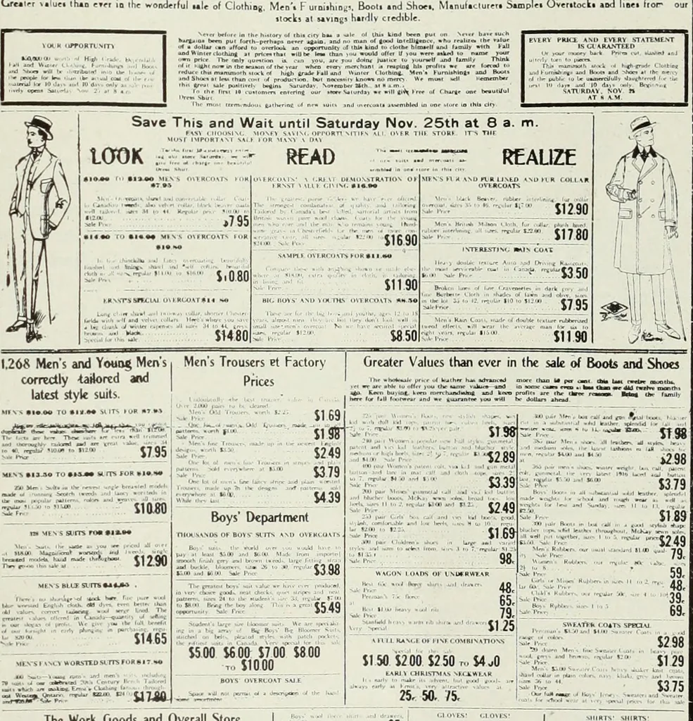 An illustration from Men's wear of Canada (January-December 1917), 1917, leaf 48