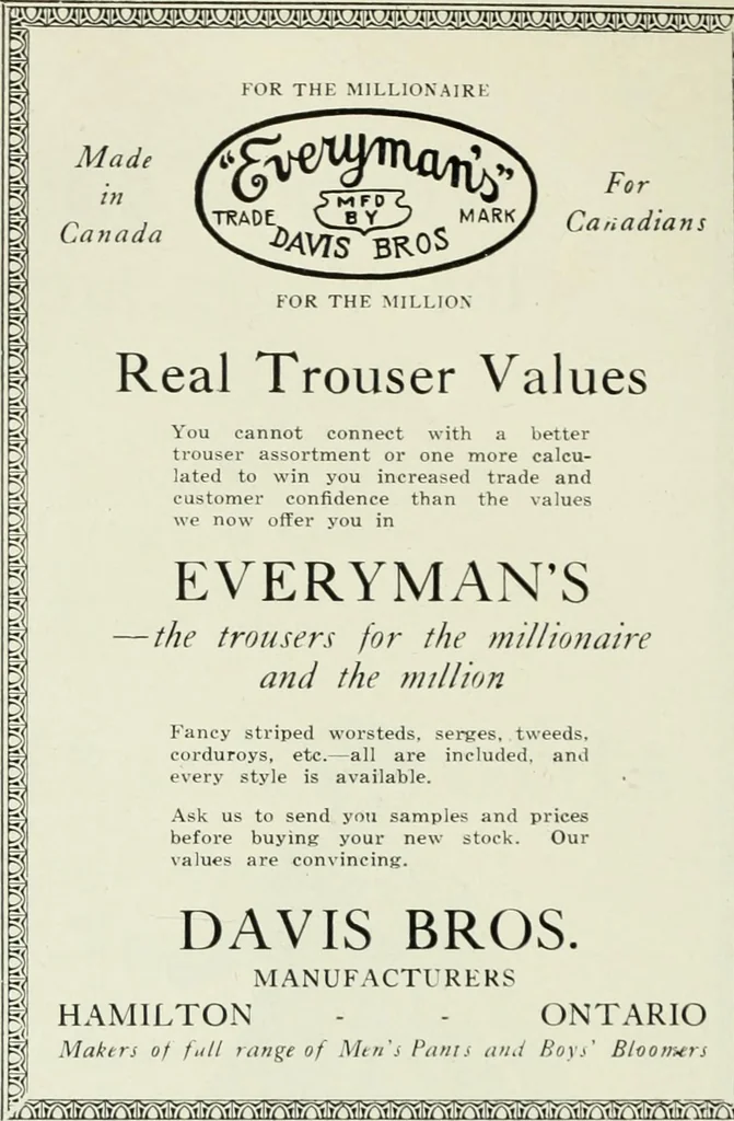 An illustration from Men's wear of Canada (January-December 1918), 1918, leaf 257