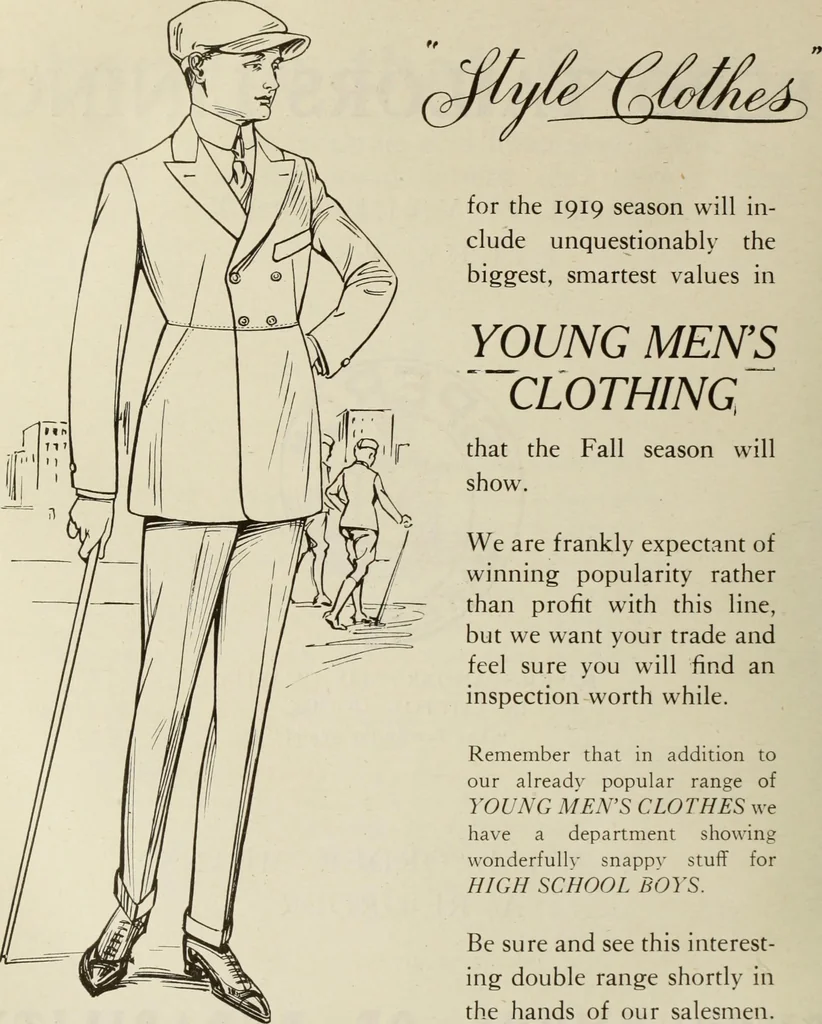 An illustration from Men's wear of Canada (January-December 1919), 1919, leaf 87