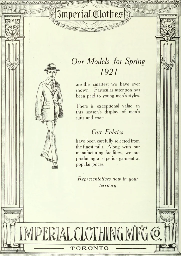 An illustration from Men's wear of Canada (January-December 1920), 1920, leaf 809