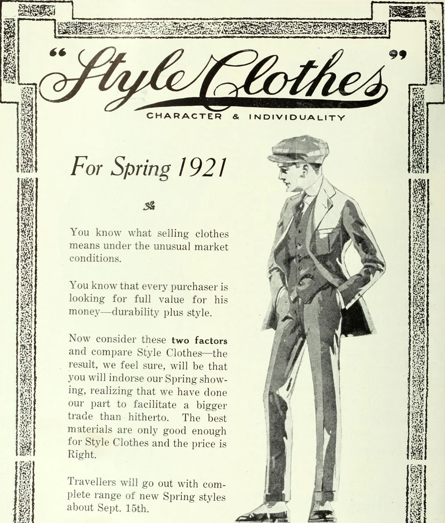 An illustration from Men's wear of Canada (January-December 1920), 1920, leaf 895