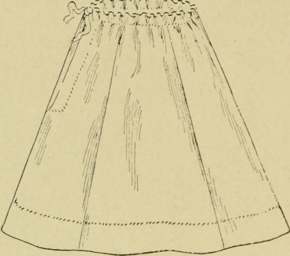An illustration from Mental development and manual training combined, taking up the one stitch dropped in sewing by drills to sound-singing, 1899, leaf 49