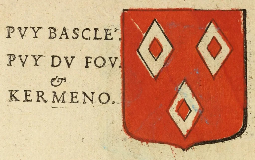 An illustration from Mercure armorial : enseignant les principes & elemens du blazon des armoires, selon l'ordre & les termes qui se practiquent en cette science : enrichy & augmente d'un grand nombre de figures enluminees de couleurs propres pour l'intelligence du livre : ouure curieux & necessaire pour introduire la noblesse dans la cognoissance des armes, 1652, leaf 112