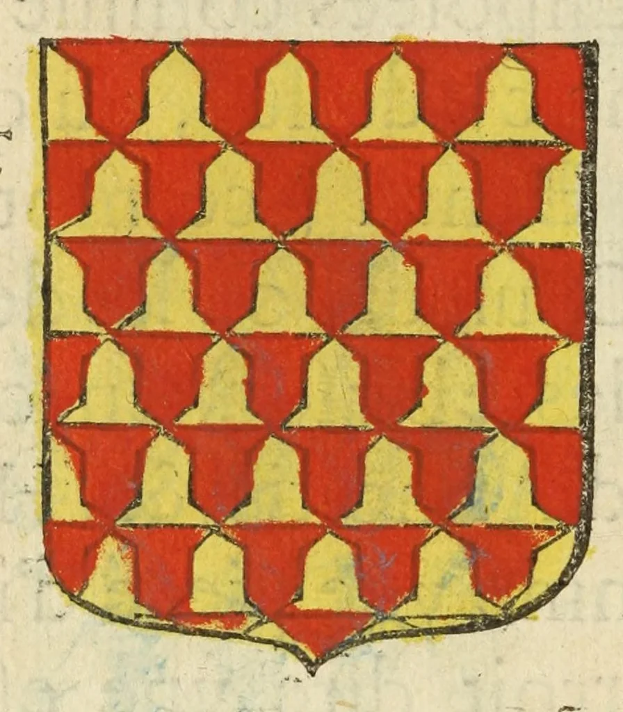 An illustration from Mercure armorial : enseignant les principes & elemens du blazon des armoires, selon l'ordre & les termes qui se practiquent en cette science : enrichy & augmente d'un grand nombre de figures enluminees de couleurs propres pour l'intelligence du livre : ouure curieux & necessaire pour introduire la noblesse dans la cognoissance des armes, 1652, leaf 30