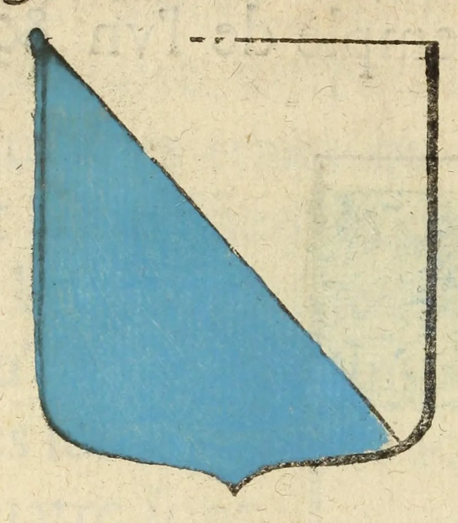 An illustration from Mercure armorial : enseignant les principes & elemens du blazon des armoires, selon l'ordre & les termes qui se practiquent en cette science : enrichy & augmente d'un grand nombre de figures enluminees de couleurs propres pour l'intelligence du livre : ouure curieux & necessaire pour introduire la noblesse dans la cognoissance des armes, 1652, leaf 44