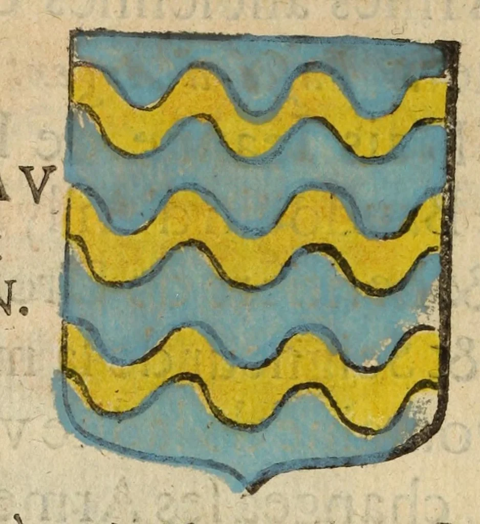 An illustration from Mercure armorial : enseignant les principes & elemens du blazon des armoires, selon l'ordre & les termes qui se practiquent en cette science : enrichy & augmente d'un grand nombre de figures enluminees de couleurs propres pour l'intelligence du livre : ouure curieux & necessaire pour introduire la noblesse dans la cognoissance des armes, 1652, leaf 78