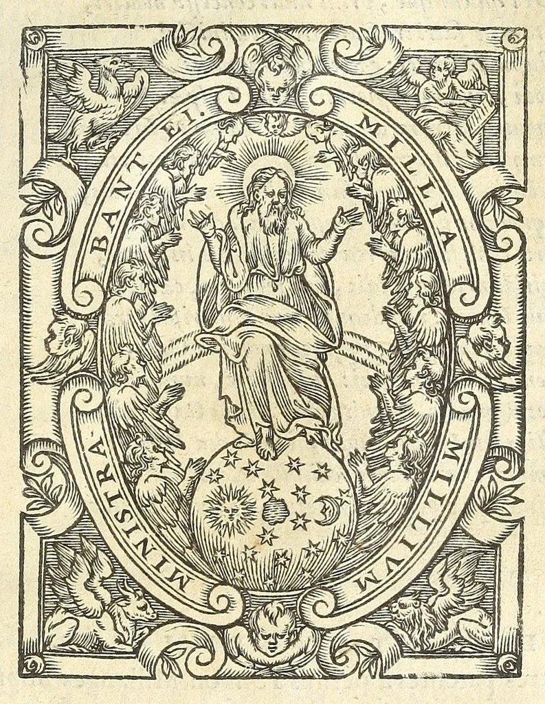 An illustration from Mercurij Trismegisti Pimandras vtraqve lingva restitvtvs, 1574, leaf 5