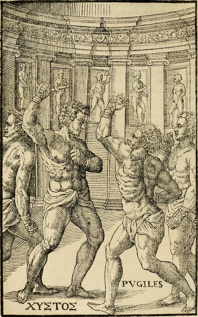 An illustration from Hieronymi Mercvrialis De arte gymnastica libri sex : in quibus exercitationum omnium vetustarum genera, loca, modi, facultates, & quidquid deniq. ad corporis humani exercitationes pertinet, diligenter explicatur .., 1573, leaf 131