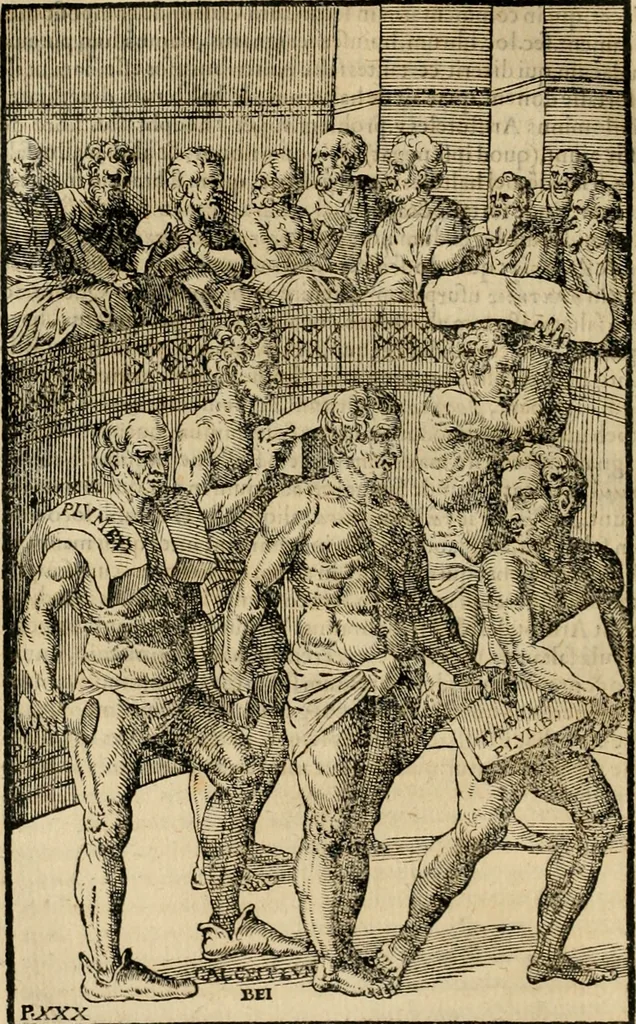 An illustration from Hieronymi Mercvrialis De arte gymnastica libri sex : in quibus exercitationum omnium vetustarum genera, loca, modi, facultates, & quidquid deniq. ad corporis humani exercitationes pertinet, diligenter explicatur .., 1573, leaf 139