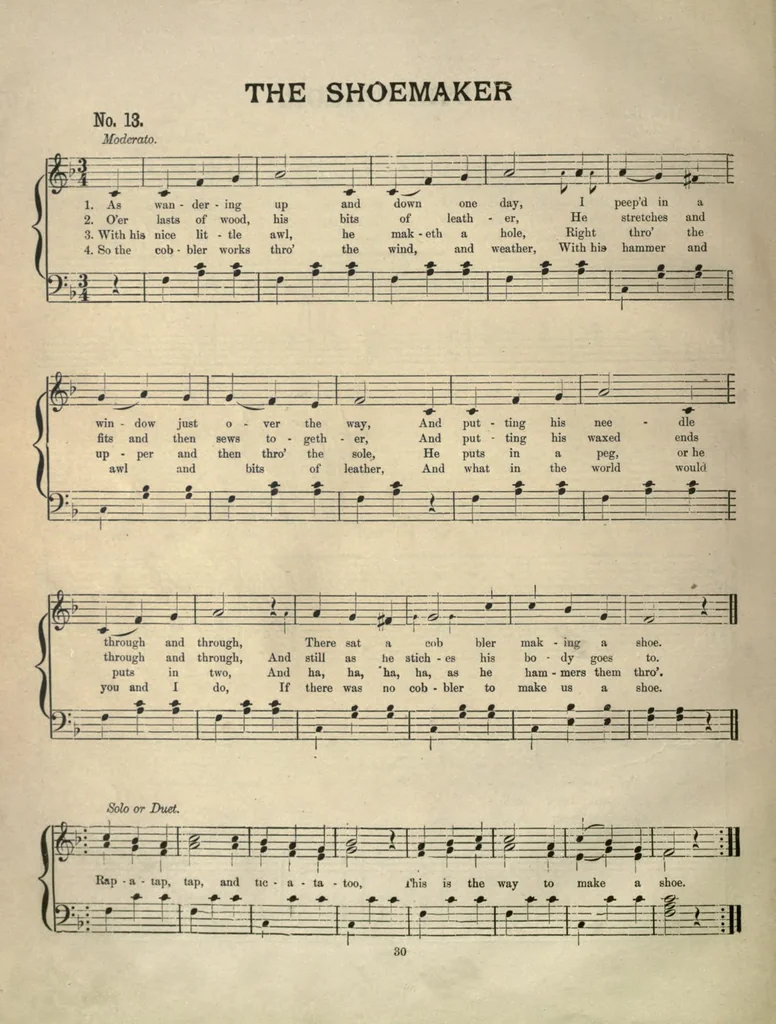 An illustration from Merry songs and games for the use of the kindergarten, 1881, leaf 34