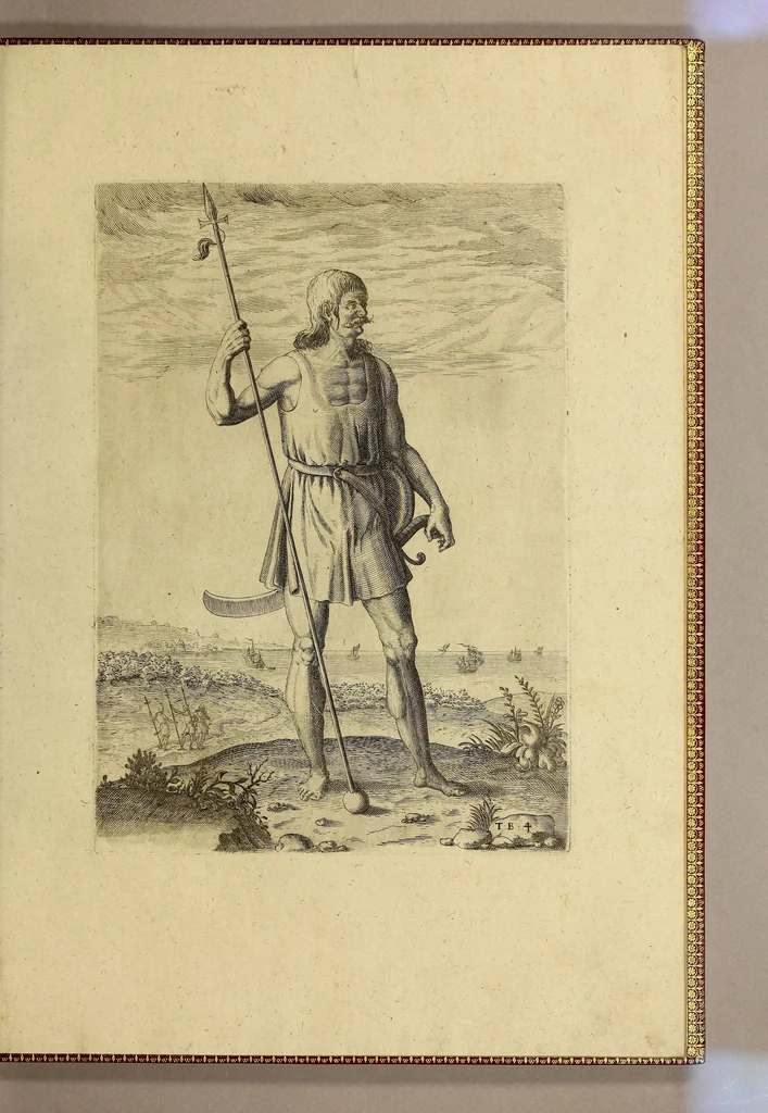 An illustration from Merueilleux et estrange rapport, toutesfois fidele, des commoditez qui se trouuent en Virginia, des facons des naturels habitans d'icelle, laquelle a esté nouuellement descouuerte par les Anglois que Mesire [sic] Richard Greinuile cheualier y mena en colonie lan.1585. : a la charge principale de Messire Walter Raleigh cheualier surintendant des Mines d'Estain, fauorisé par la royne d'Angleterre, et autorisé par ses lettres patentes., 1590, leaf 119