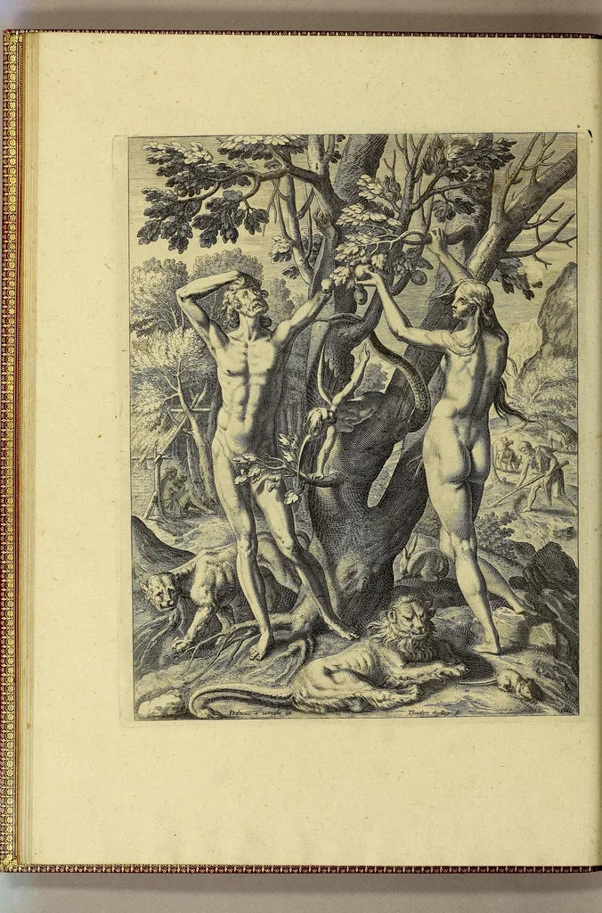 An illustration from Merueilleux et estrange rapport, toutesfois fidele, des commoditez qui se trouuent en Virginia, des facons des naturels habitans d'icelle, laquelle a esté nouuellement descouuerte par les Anglois que Mesire [sic] Richard Greinuile cheualier y mena en colonie lan.1585. : a la charge principale de Messire Walter Raleigh cheualier surintendant des Mines d'Estain, fauorisé par la royne d'Angleterre, et autorisé par ses lettres patentes., 1590, leaf 46